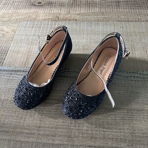 Little girl rhinestone wedge dress shoes